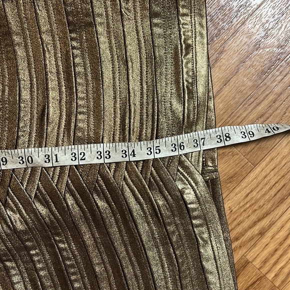 TADASHI Bronze Layered Vintage Bronze BodyCon Dress Sz Med - Picture 8 of 8